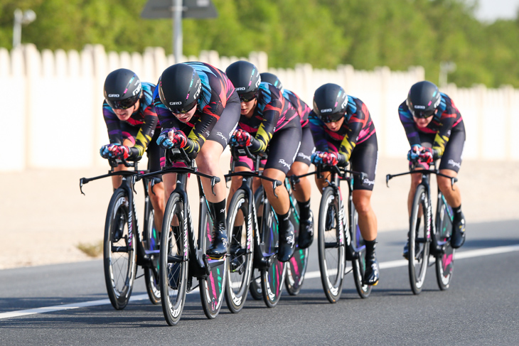 UCI女子チームTT 48秒差の2位に入ったキャニオン・スラム