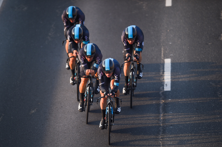 UCI男子チームTT 54秒差の4位に入ったチームスカイ