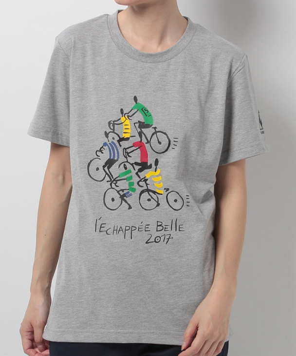 ルコックスポルティフ 2017ツールドフランス:ファンTシャツ(QL-0375TDF、ライトグレー)