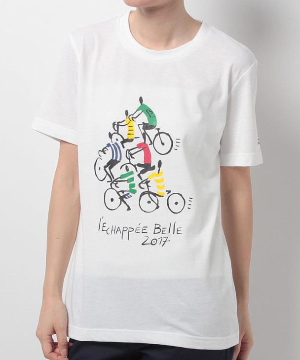 ルコックスポルティフ 2017ツールドフランス:ファンTシャツ(QL-0375TDF、ホワイト)
