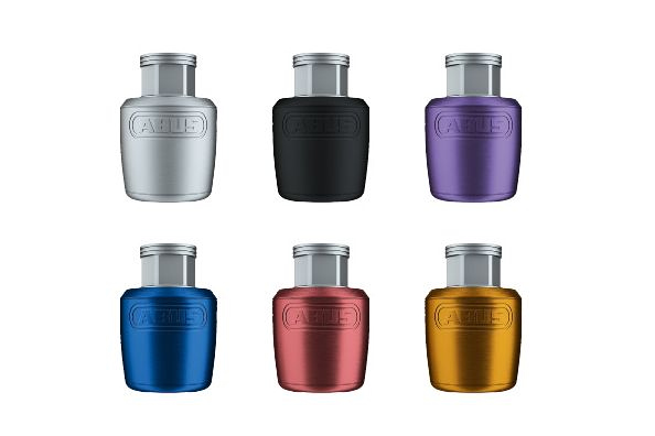 ABUS NAUTFIX(上段左よりシルバー、ブラック、バイオレット、下段左よりブルー、レッド、ゴールド)