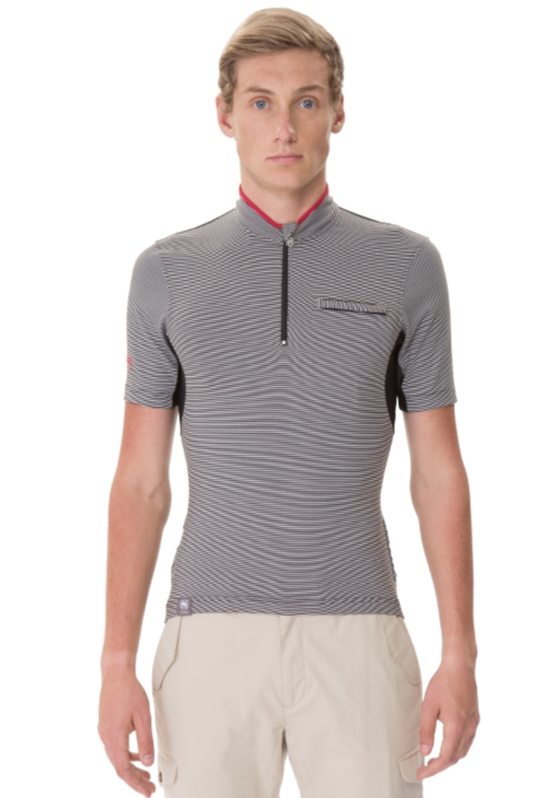 LIGNE8 LUGANO STRIPE TECH JERSEY(BlackWhite)