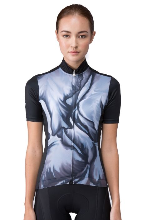 LINGE8 FLOW PRINT CYCLING JERSEY(BlackMulti)