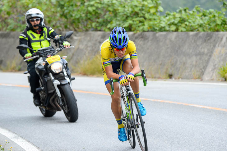 172km付近、単独で飛び出した冨尾大地(鹿屋体育大学)