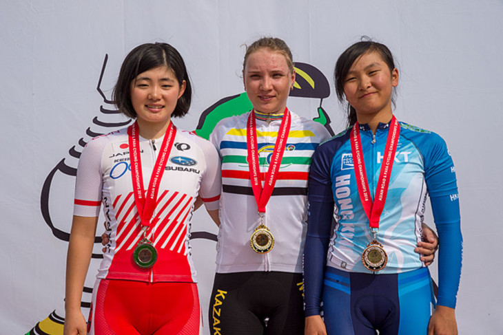 女子ジュニア個人タイムトライアル 2位銀メダルを獲得した石上夢乃(横浜創学館高校)