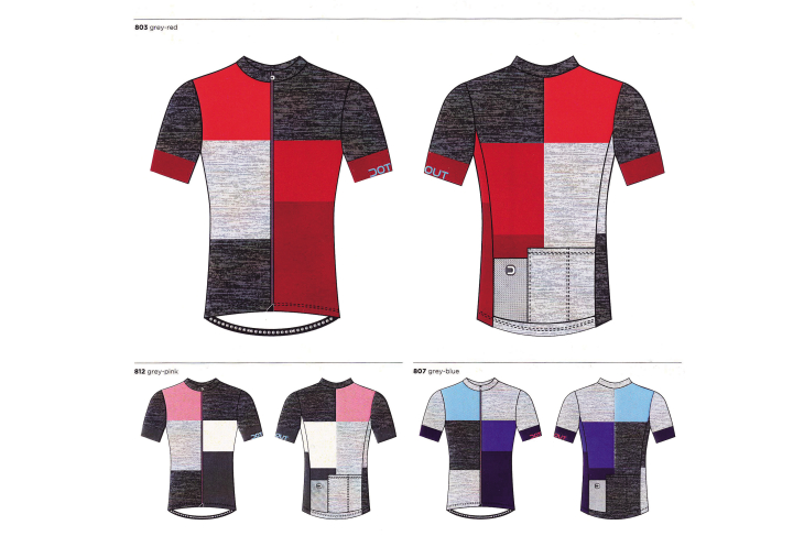 Squareカラーラインアップ(上grey-red、下左grey-pink、下右grey-blue)