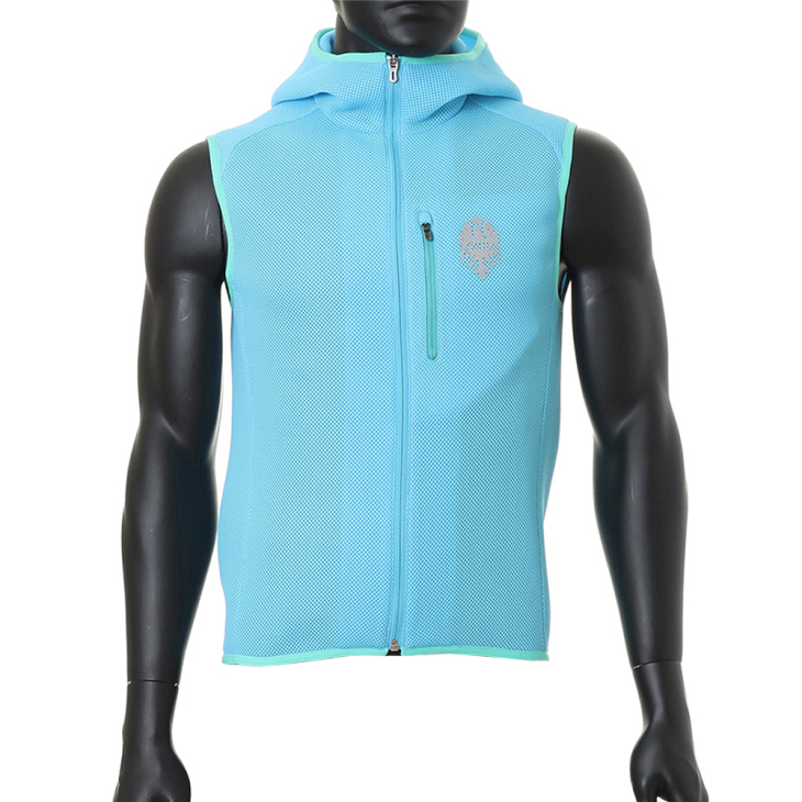ビアンキ MESH FULL ZIP HOOD VEST(サックス)