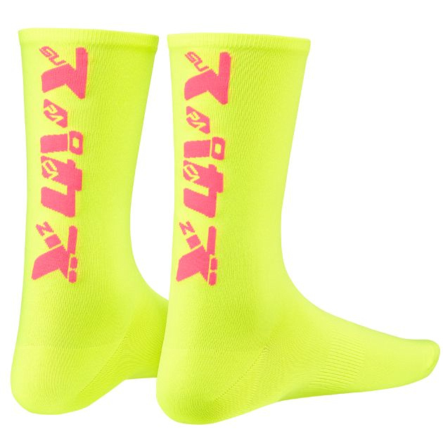 スパカズ SOCKS(Katakana、ネオンイエロー/ネオンピンク)