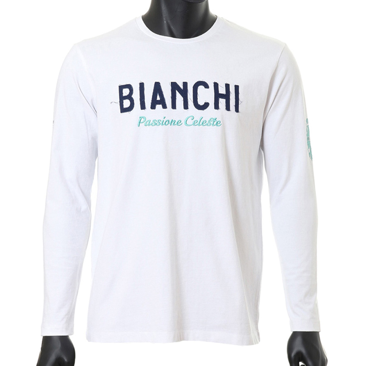 ビアンキ L/S T-SHIRTS(ビアンキロゴ長袖Tシャツ、ホワイト)