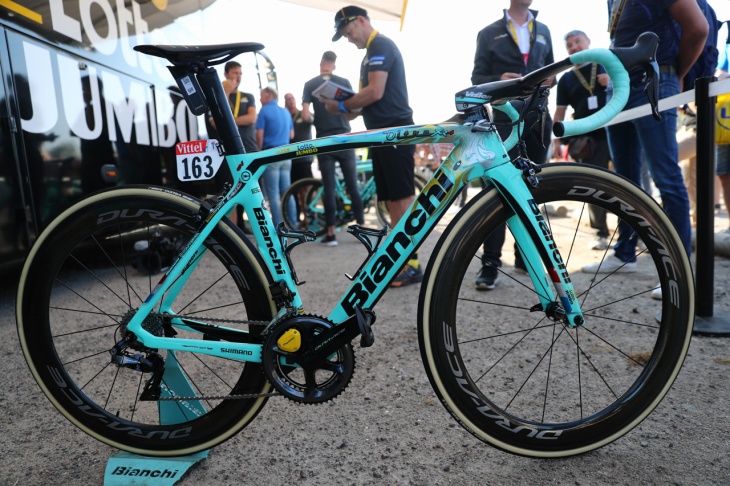 ディラン・フルーネウェーヘン(オランダ、ロットNLユンボ)のバイクはDURA-ACE Di2コンポーネントにWH-R9100-C60ホイールをセット