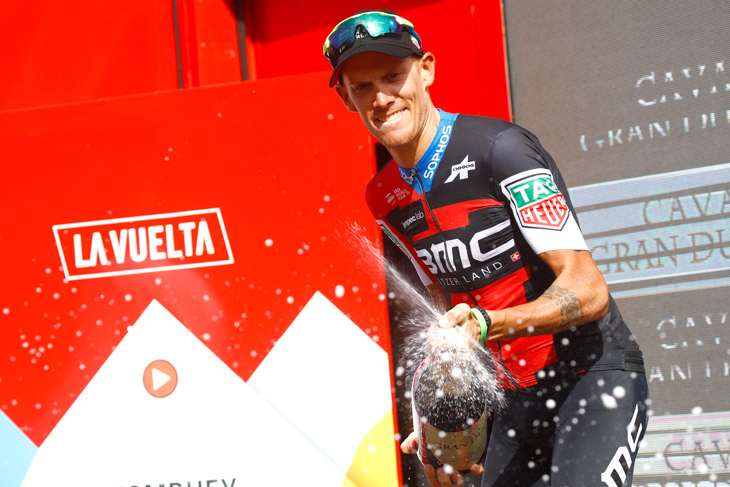 ステージ通算3勝目を飾ったアレッサンドロ・デマルキ(イタリア、BMCレーシング)