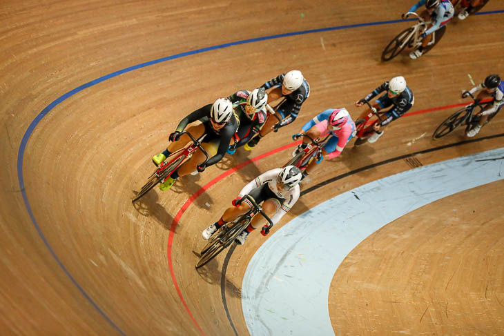 女子ポイントレース 梶原悠未(筑波大学)が全てのポイント周回を1位通過