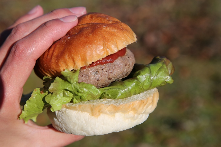 肉厚パティの秋吉台高原牛100%バーガー