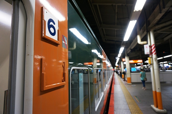 車両も今や希少種となった国鉄型の185系電車を使用。号車札受け(サボ受け)も昭和感があってよろしい(笑)