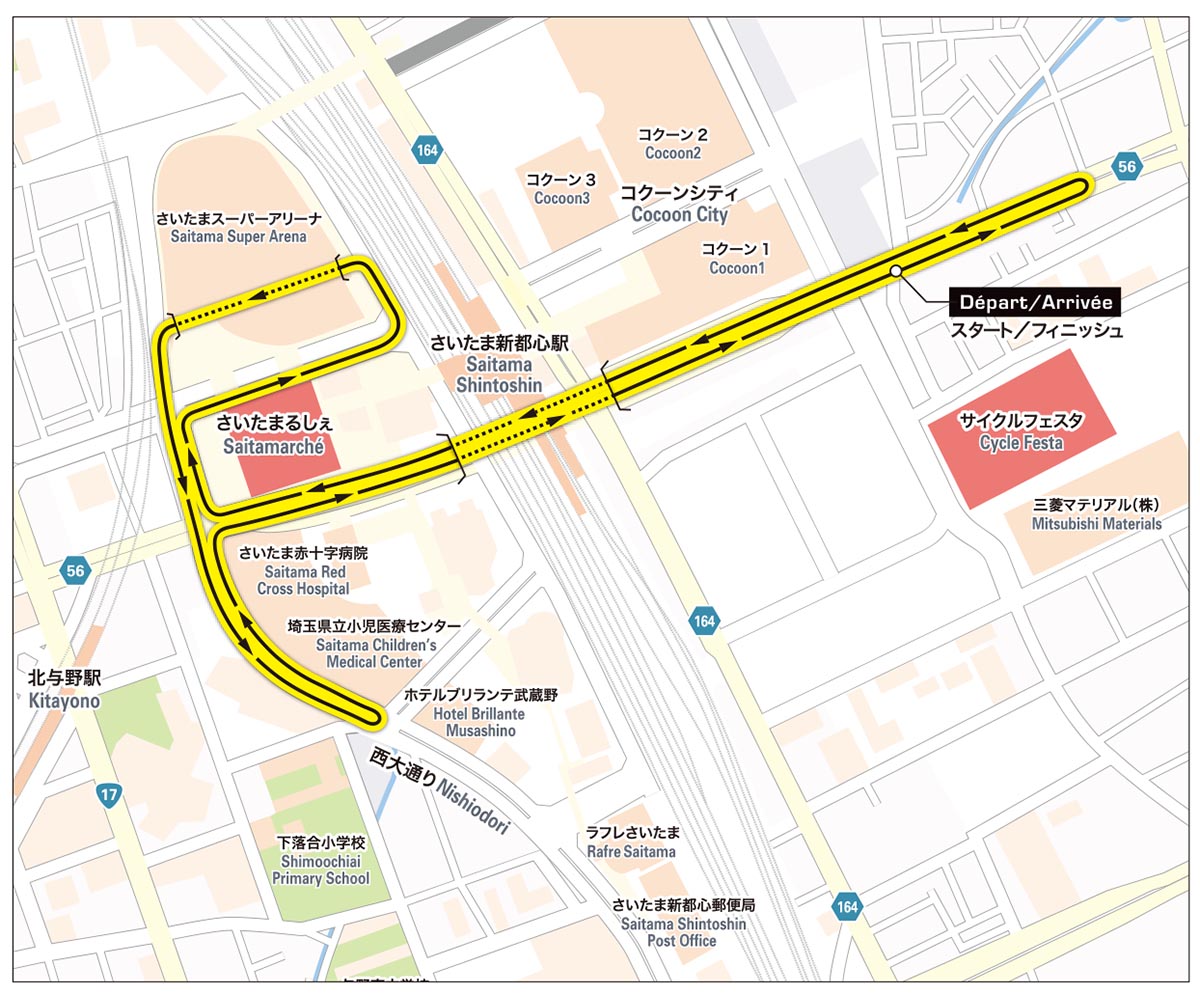 2019ツール・ド・フランスさいたまクリテリウム コース図