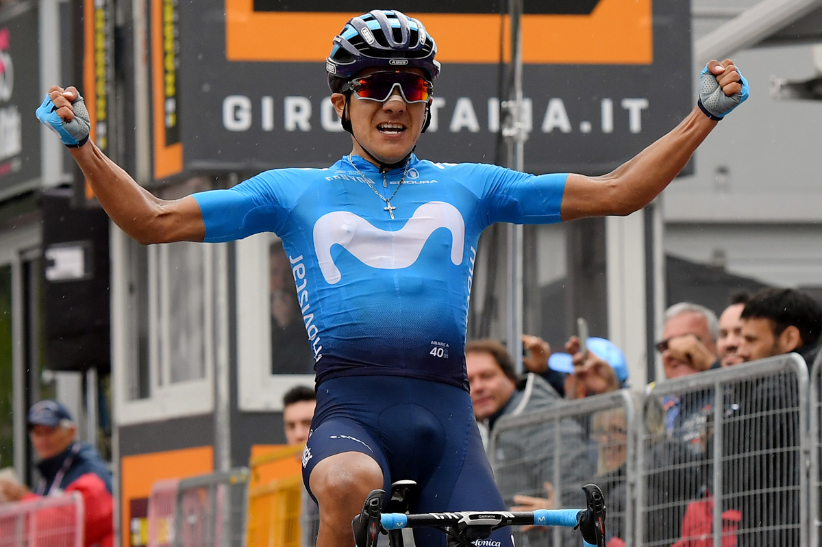ステージ優勝を飾ったリチャル・カラパス(エクアドル、モビスター)