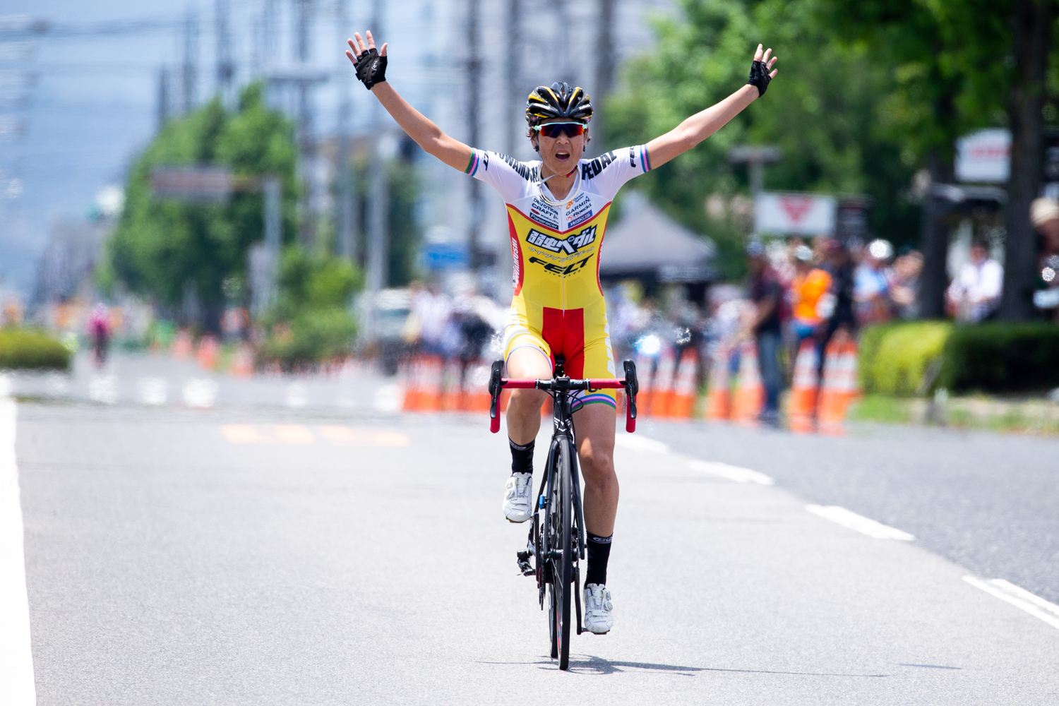 女子 独走で優勝した唐見実世子(弱虫ペダルサイクリングチーム)