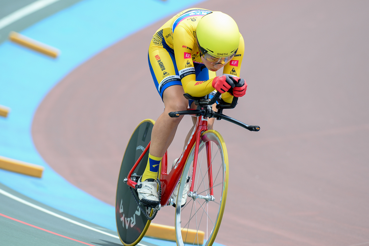女子3kmインディヴィデュアルパーシュート予選 1位 橋本優弥(鹿屋体育大学)3分50秒170