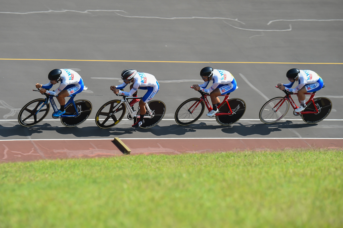 男子4kmチーム・パーシュート決勝 2位 京都府(草場、孫崎、四宮、岡本)
