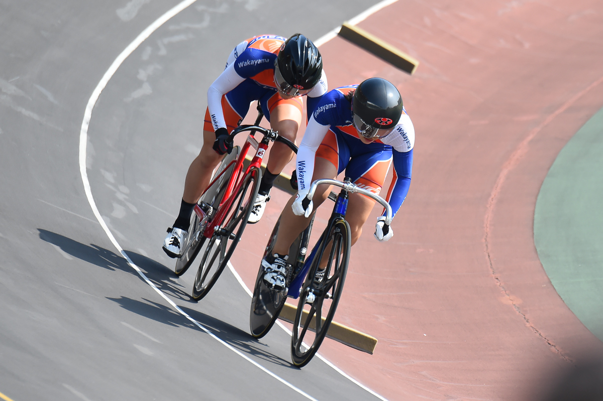 女子チームスプリント決勝 2位 和歌山県(吉川、布居)