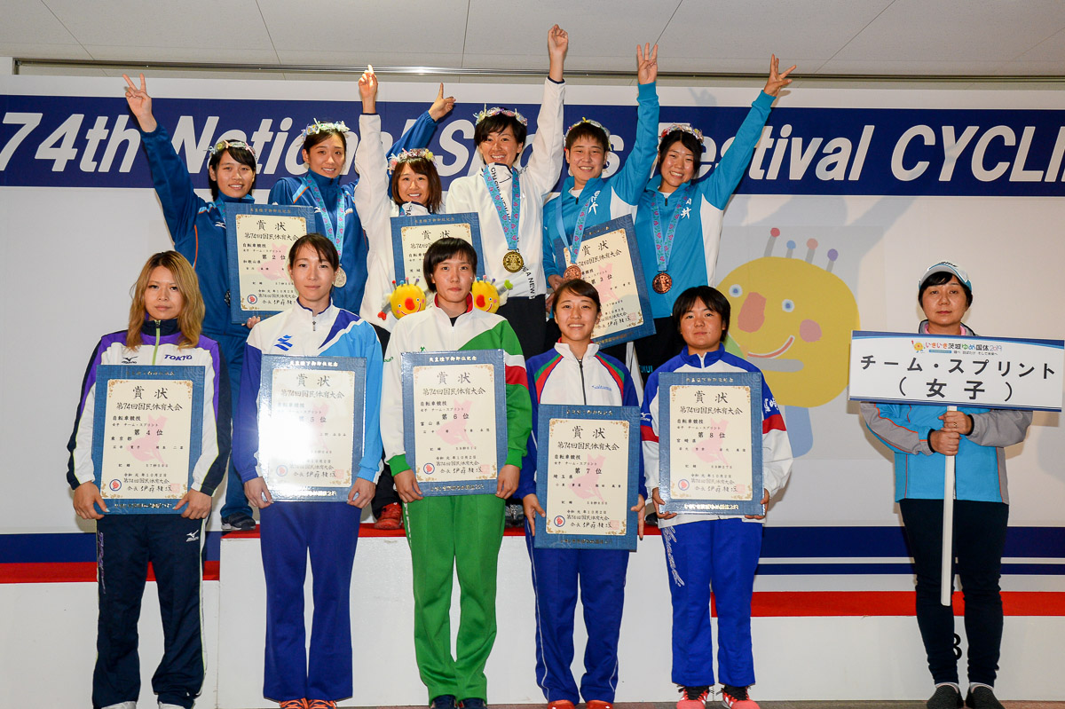 女子チームスプリント 表彰式