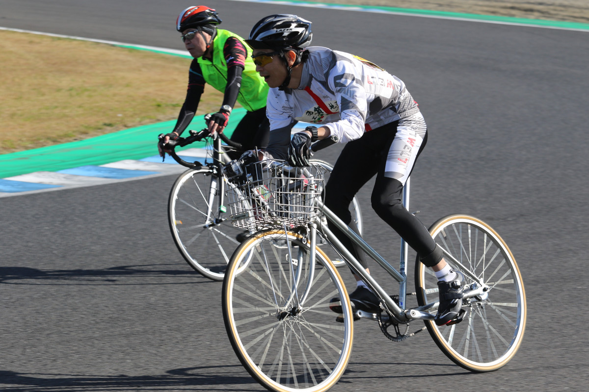 もてぎエンデューロはママチャリライダーも多数