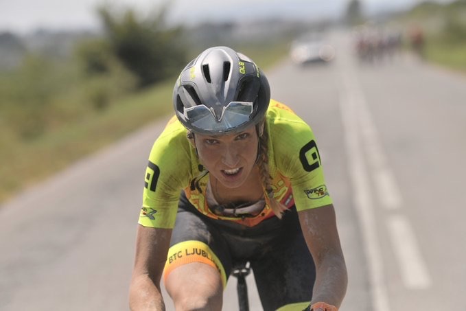 45km以上を残して単独走に持ち込んだマビ・ガルシア(スペイン、アレ・BTCリュブリャナ)