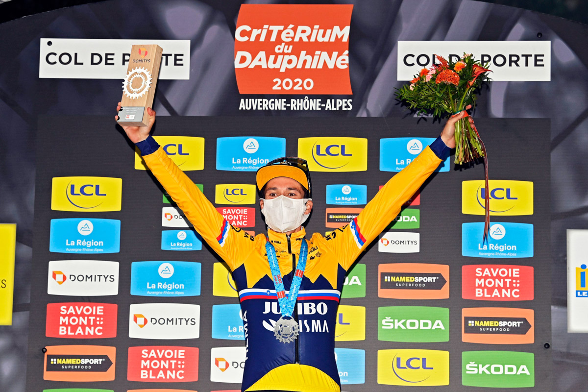 ステージ優勝を飾ったスロベニアチャンピオンのプリモシュ・ログリッチ(スロベニア、ユンボ・ヴィスマ)