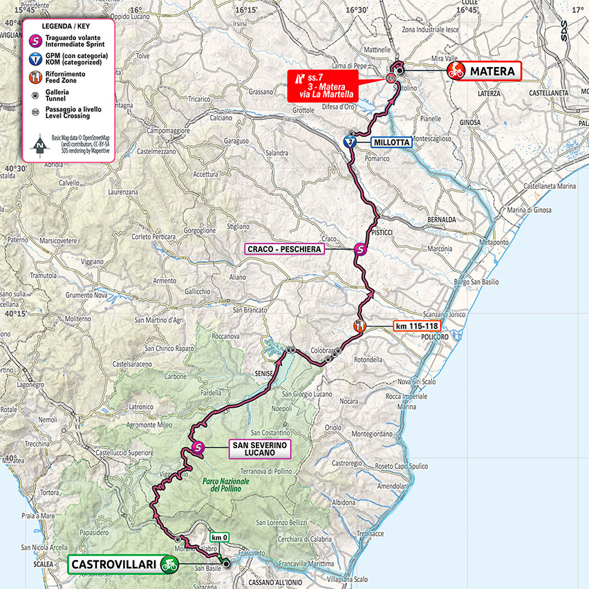 10月8日(木)第6ステージ カストロヴィッラリ〜マテーラ 188km ☆☆