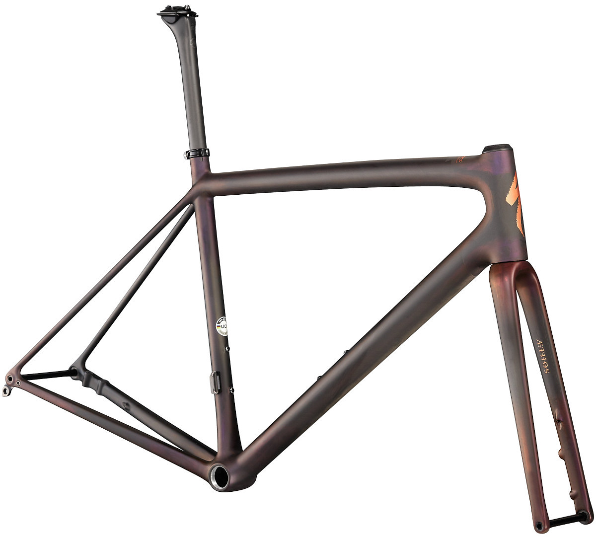 S-WORKS AETHOS フレームセット(Satin Carbon/Red Gold Chameleon/Bronze Foil)