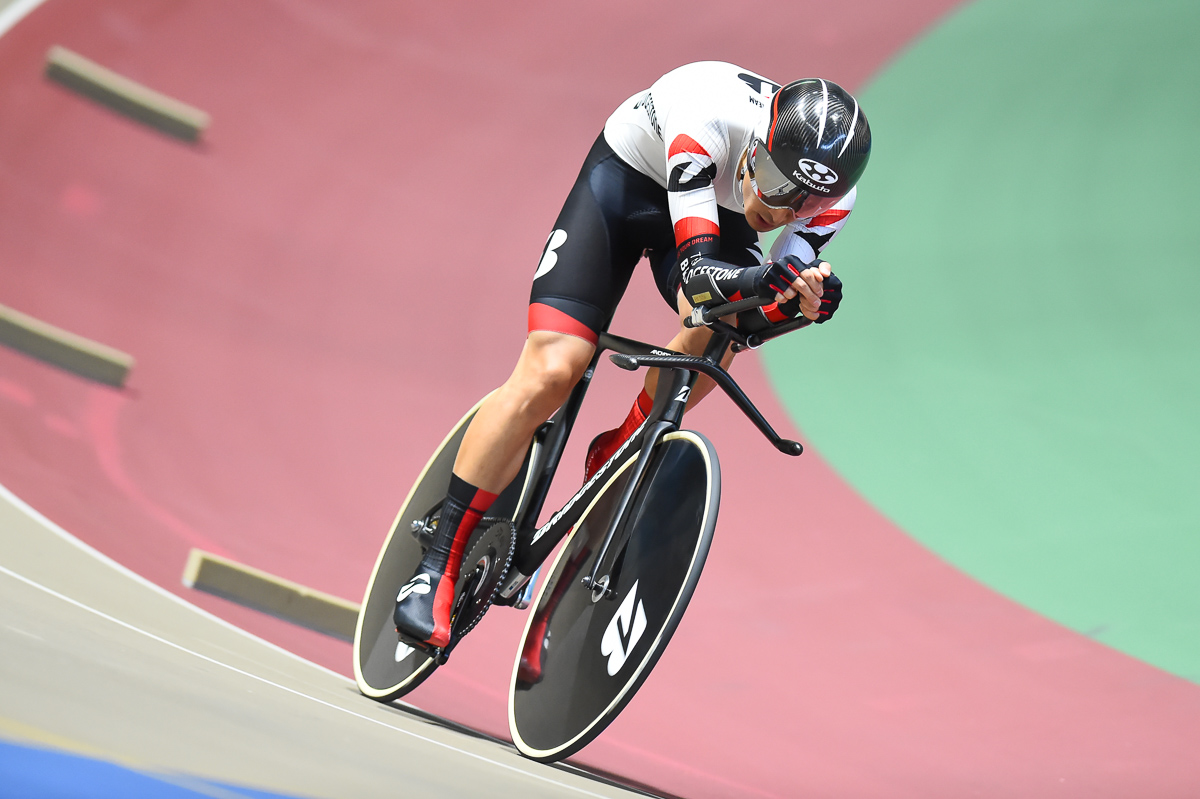 男子4km個人パーシュート優勝 近谷涼(チームブリヂストンサイクリング 写真は予選時)