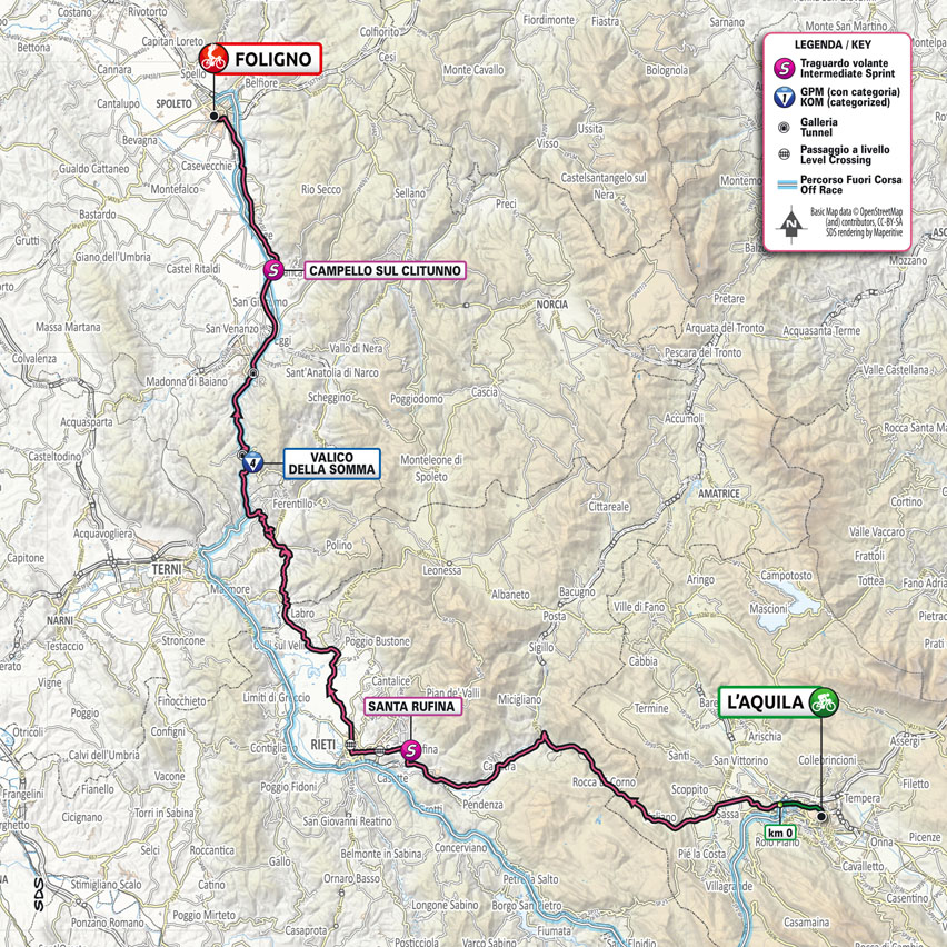 5月17日(月)第10ステージ ラクイラ〜フォリーニョ 139km ★★