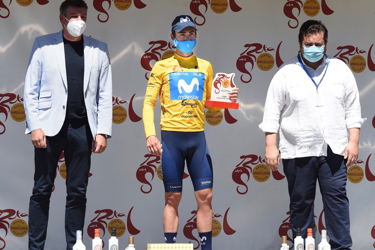 リーダージャージを獲得したゴンサロ・セラーノ(スペイン、モビスター)
