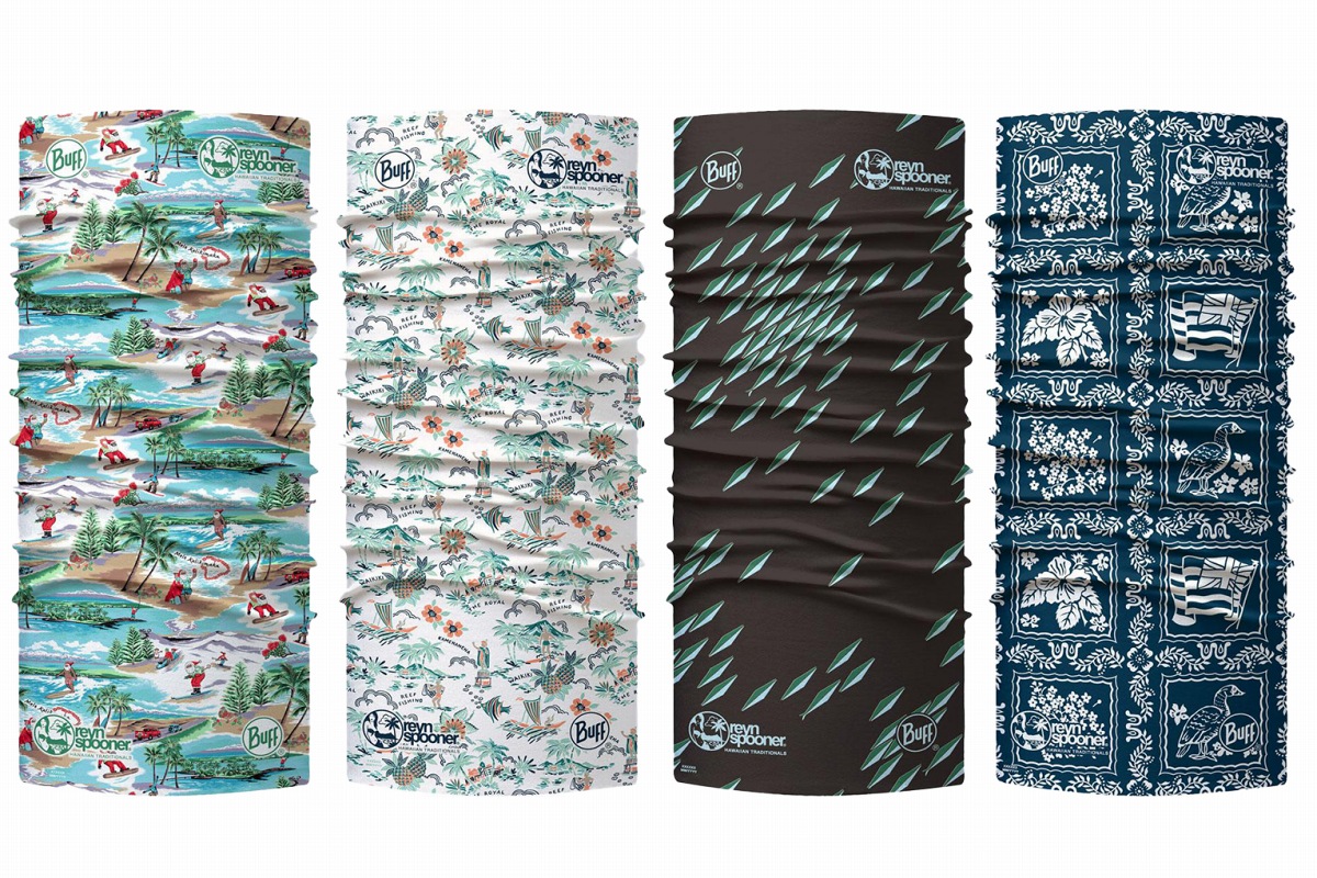 バフ×レインスプーナー COOLNET UV+(HAWAIIAN XMAS、SPOONER STYLE、FISH AWARM STORM、LAHAINA SAILOR)