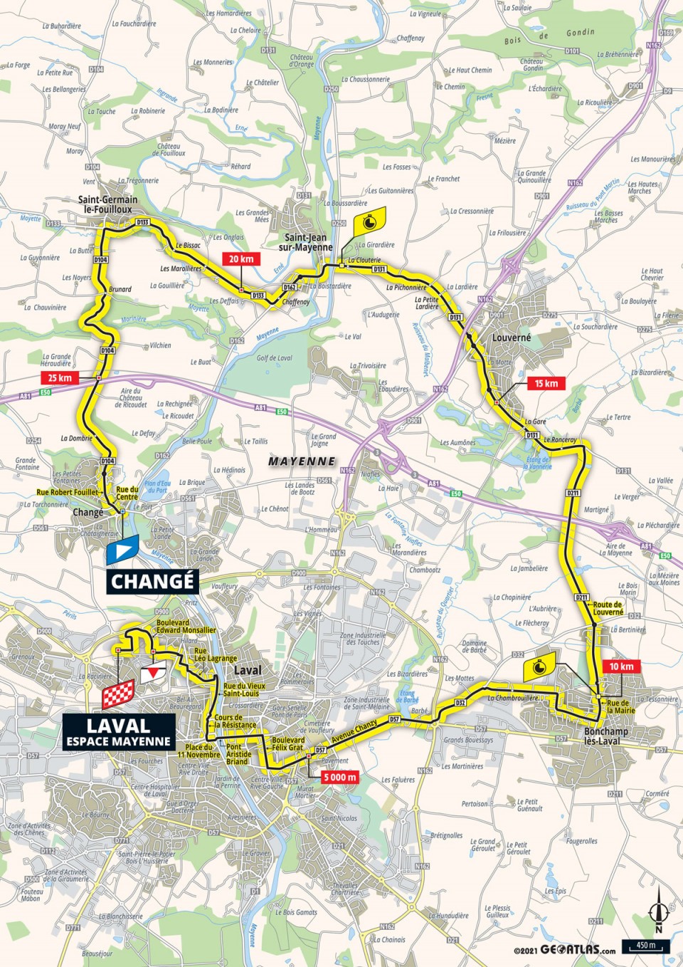 6月30日(水)第5ステージ シャンジェ〜ラヴァル・エスパス・マイエンヌ 27.2km(個人TT)