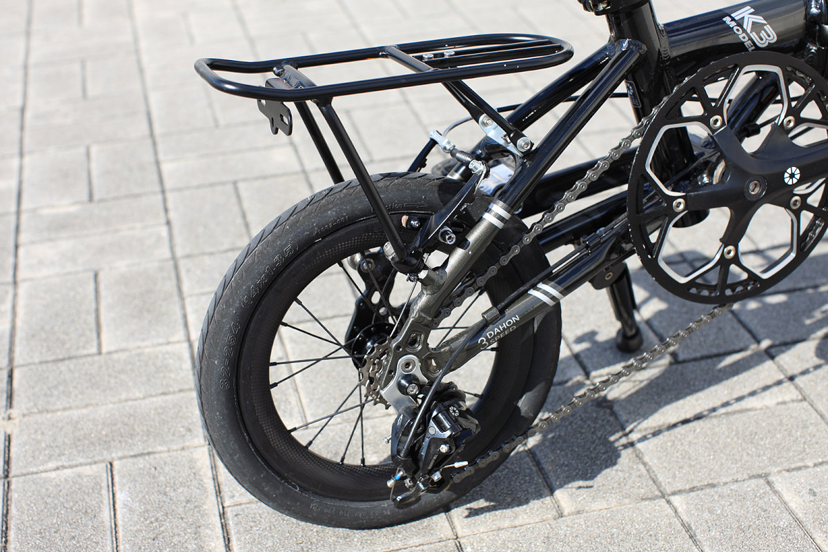 Rear rack 14”ブラック+カーボンホイール14”