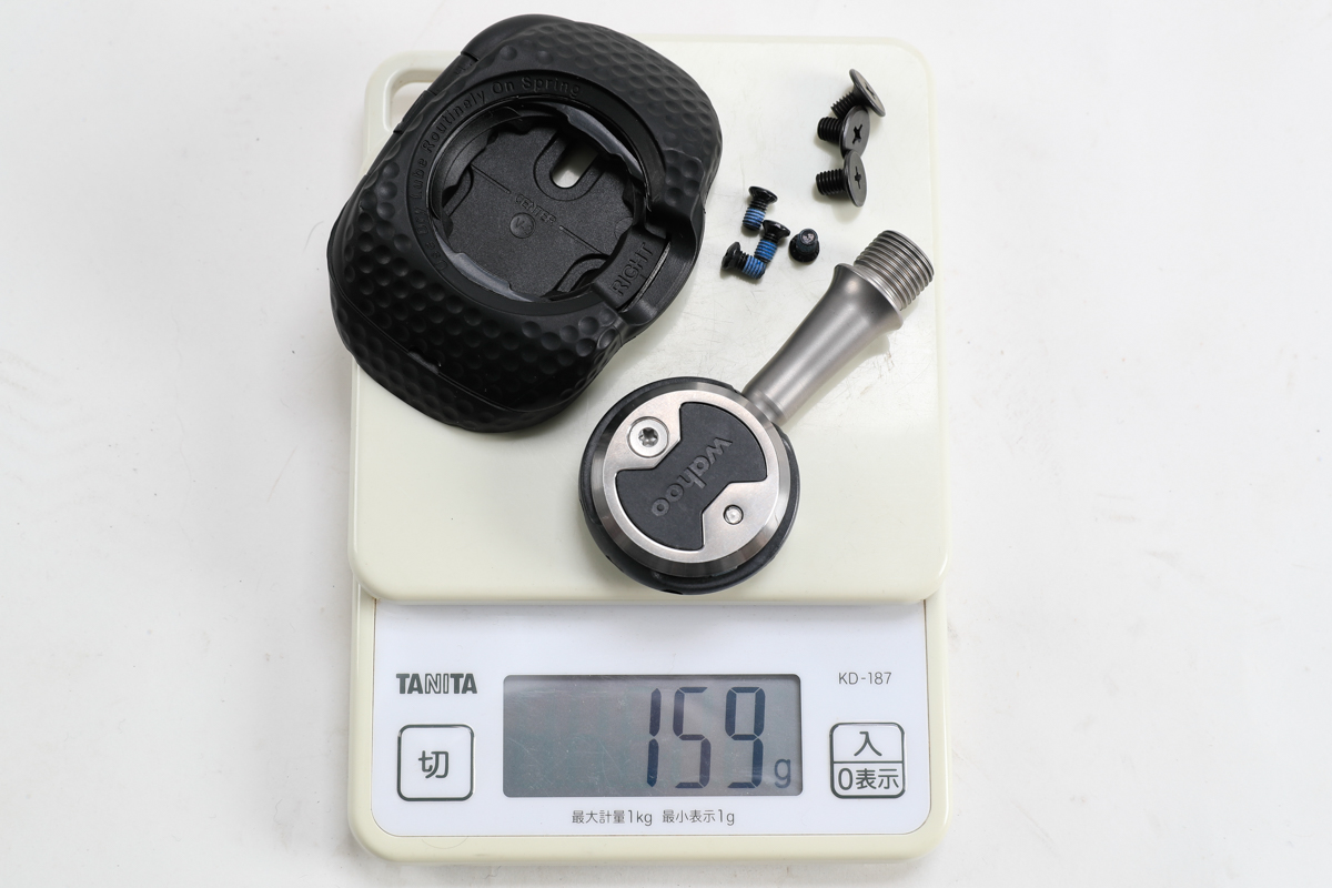 ワフー・スピードプレイNANOペダルのクリート・ネジ重量は159g(片側)