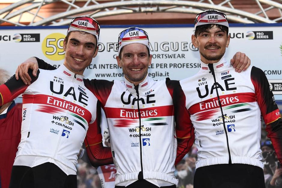 表彰台を独占したUAEチームエミレーツの3人
