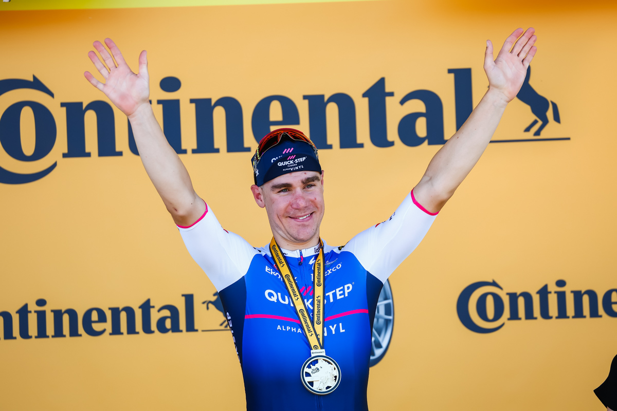 ステージ初優勝を飾ったファビオ・ヤコブセン(オランダ、クイックステップ・アルファヴィニル)