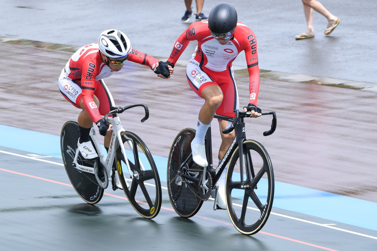 男子マディソン2位 中央大学
