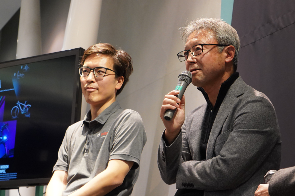 ボッシュの豊田佑一さん(左)、三菱地所の藤井宏章さん(右)がそれぞれの視点でモビリティを語った